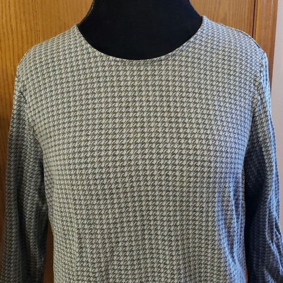 J jill blue houndstooth pullover top 3/4 sleeve - Picture 2 of 6